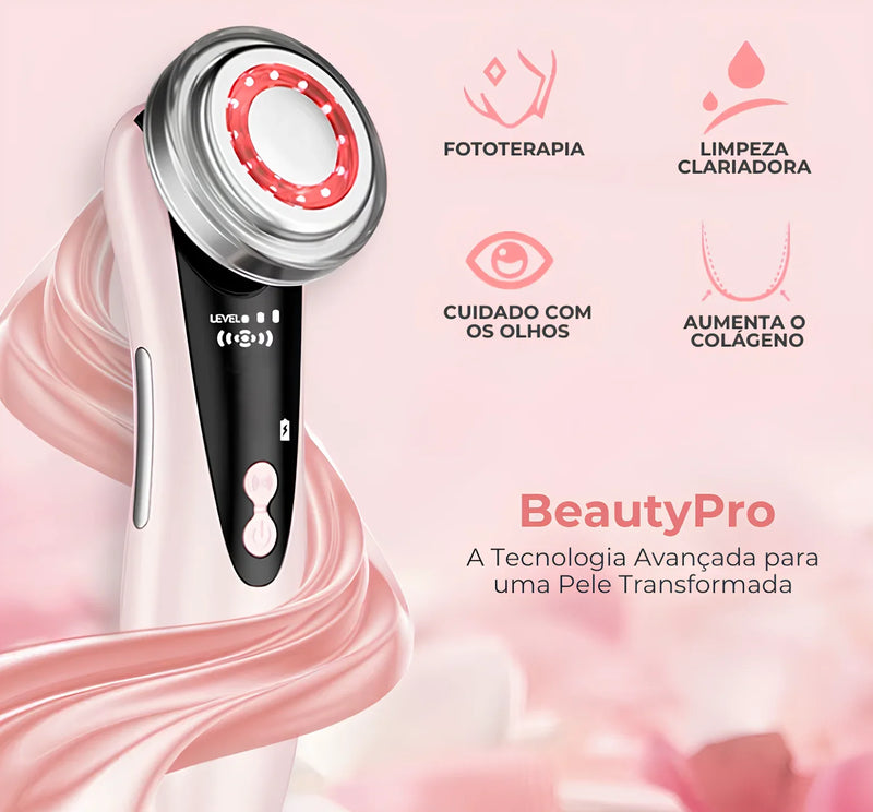 Massageador Facial com Tecnologia LED BeautyPro 4 em 1