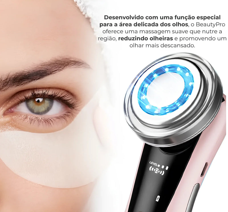 Massageador Facial com Tecnologia LED BeautyPro 4 em 1
