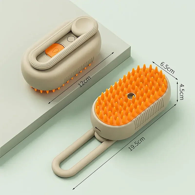 Escova A Vapor Para Cães e Gatos 3 Em 1 Elétrica Usb Pentes De Massagem e Remoção de Pelos de Pet